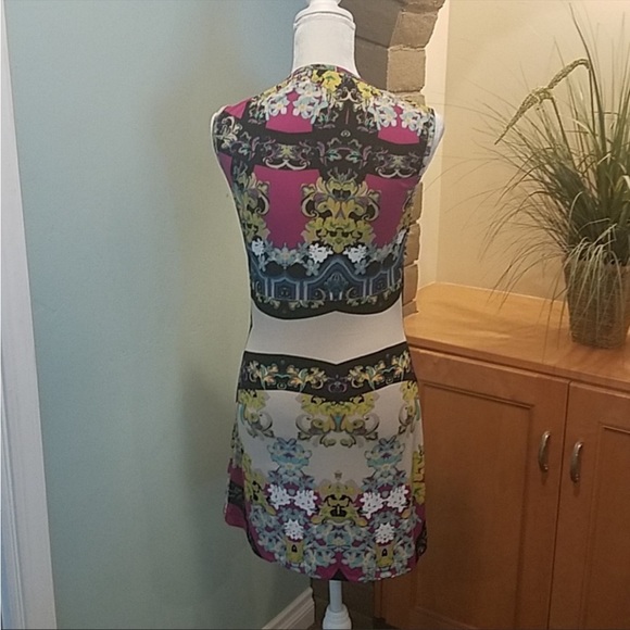 LAURA SCOTT Faux Wrap Sleeveless Dress in Multicolors, Size Medium - Picture 3 of 5